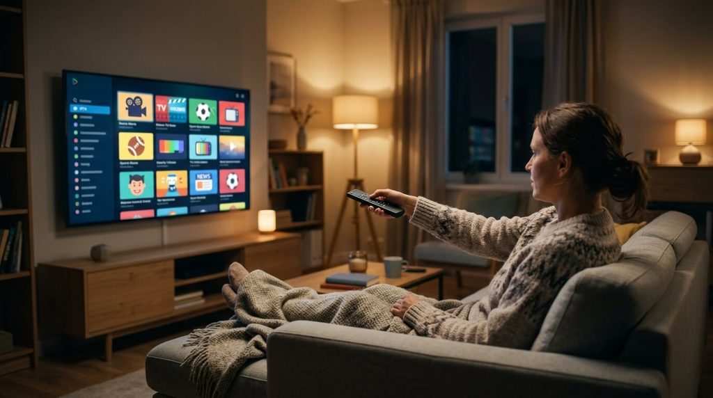 Choosing the best IPTV app on a smart TV interface