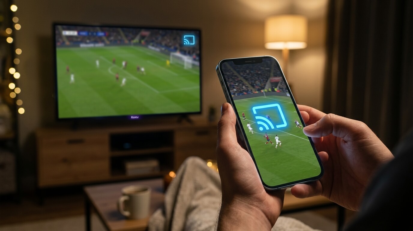 Watching IPTV on Roku via screen mirroring from a phone